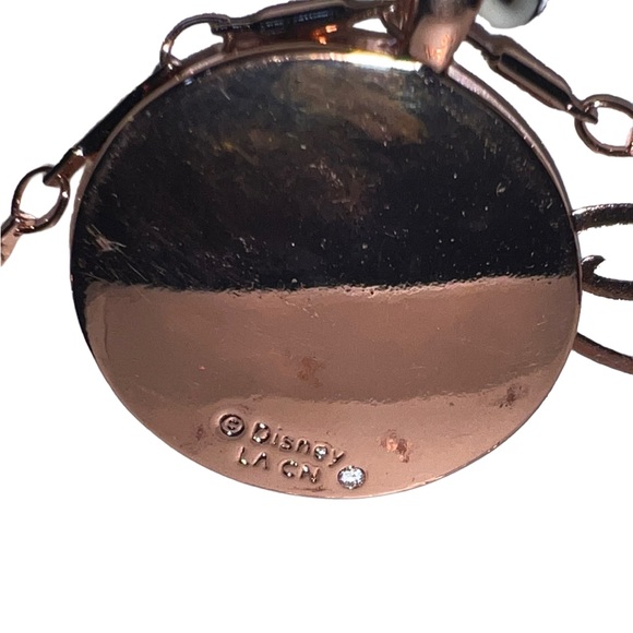 DISNEY Rose Gold Minnie Mouse Pink Enamel Crystal Pendant Necklace - Picture 8 of 8